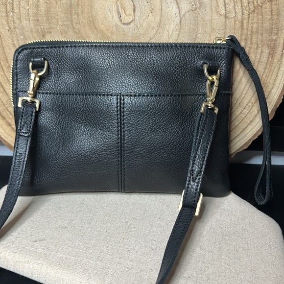 Hammitt Nash Black Leather Zipper Crossbody Shoulder Bag Purse Clutch Wristlet - Picture 3 of 12